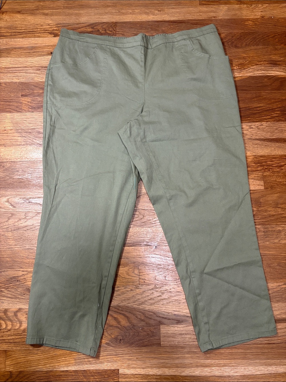 JUST MY SIZE pull on olive pants